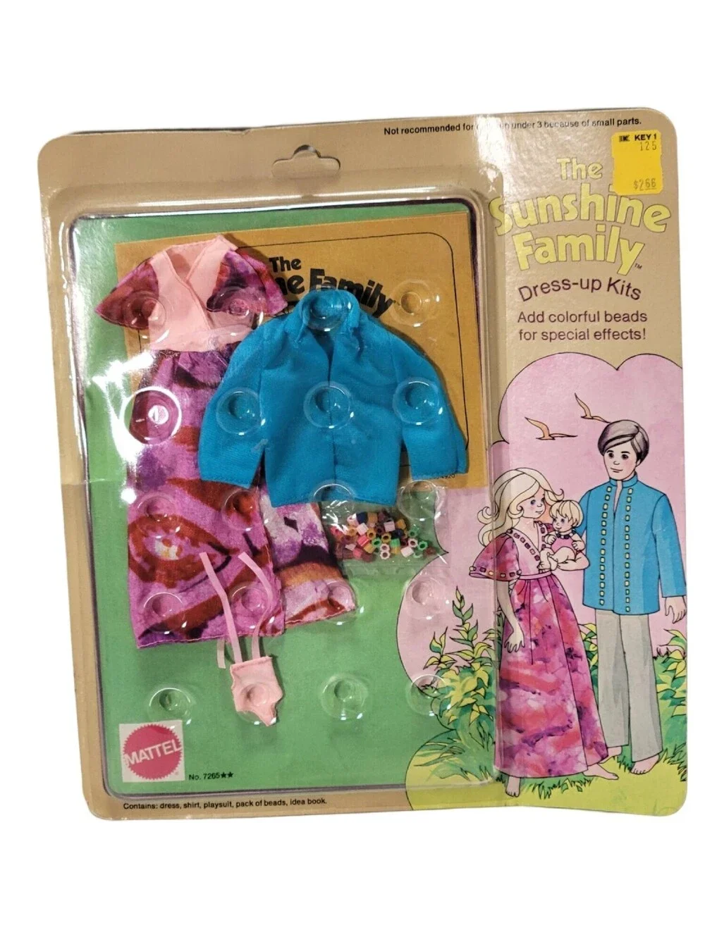 1974 Vintage Mattel The Sunshine Family Doll Dress Up Kit Beads 7265 NOS